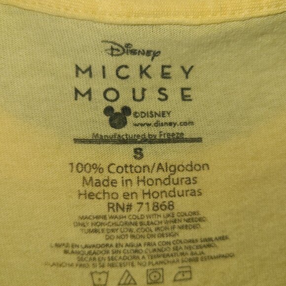 Disney Yellow Graphic Colorful Short Sleeve T-Shirt Size S - Picture 3 of 6